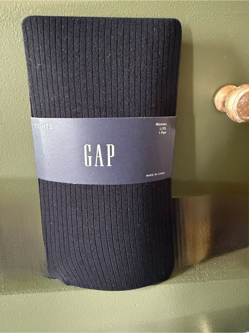 GAP Black Ribbed Tights - Women's L/XL